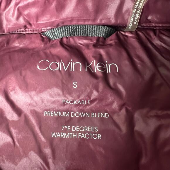 Calvin Klein Puffer Jacket Women's Small Premium Down Packable Lightweight Hood - Picture 7 of 12